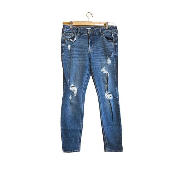 Women’s OLD NAVY ROCKSTAR RIPPED SUPER SKINNY FIT WOMENS JEANS size 6 petite - Picture 1 of 4